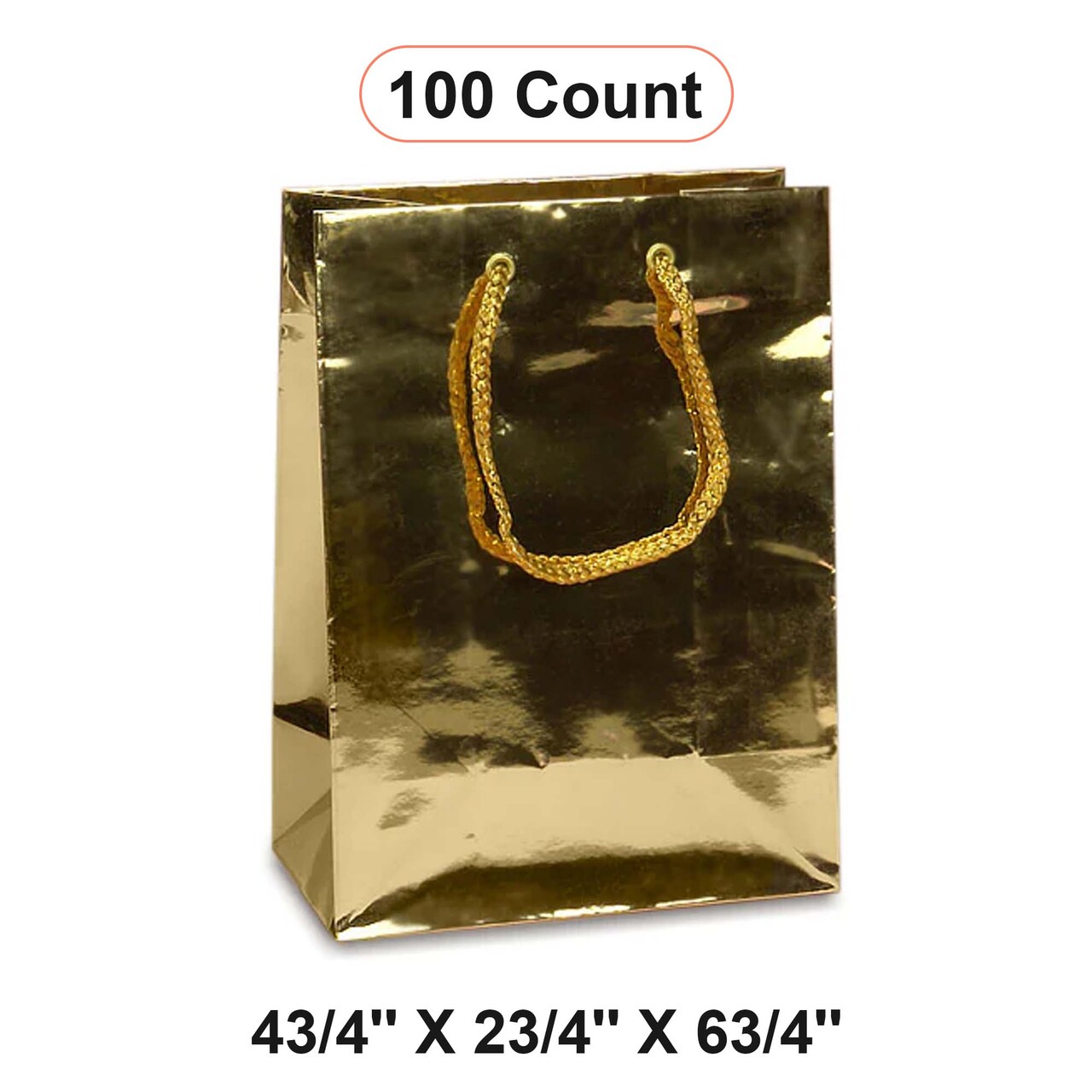 Metallic Paper Euro Totes 4 3/4'' x 2 3/4'' x 6 3/4'' for Stylish Packaging